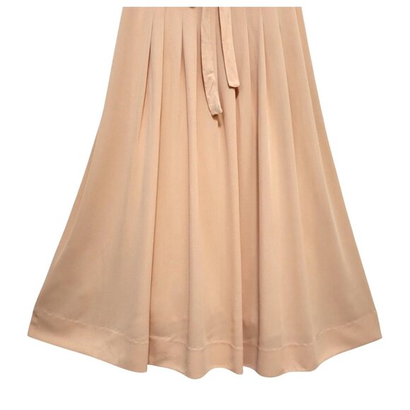 Vintage Mirage Peach Pleated Fit & Flare Midi Dress - Picture 5 of 14